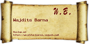 Wajdits Barna névjegykártya
